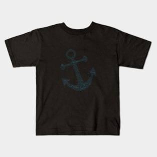 Anchor Sea Sailor Silhouette Shape Text Word Cloud Kids T-Shirt